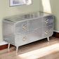 44" Silver Aluminum Enclosed Storage TV Stand