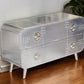 44" Silver Aluminum Enclosed Storage TV Stand