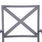 Set of Two Dark Gray Aluminum Outdoor Stacking Dining Chairs with Light Gray Cushion