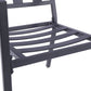 Set of Two Dark Gray Aluminum Outdoor Stacking Dining Chairs with Beige Cushion