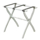 White Folding Luggage Rack With Gray Straps
