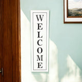 39" X 11" White and Black Welcome Metal Wall Decor