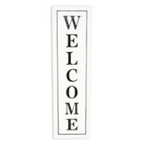 39" X 11" White And Black Welcome Metal Wall Decor