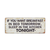 9" X 24" White and Black If You Want Breakfast Wood Wall Decor