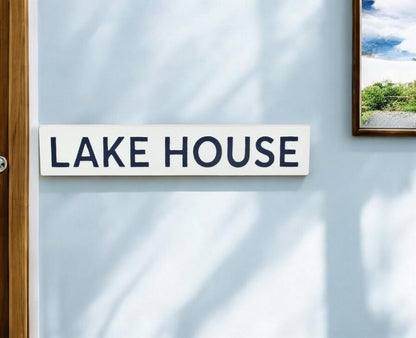 5" X 24" White Lake House Metal Wall Decor