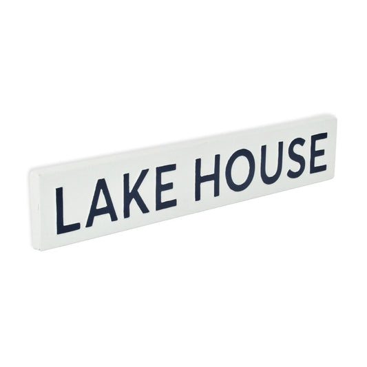 5" X 24" White Lake House Metal Wall Decor