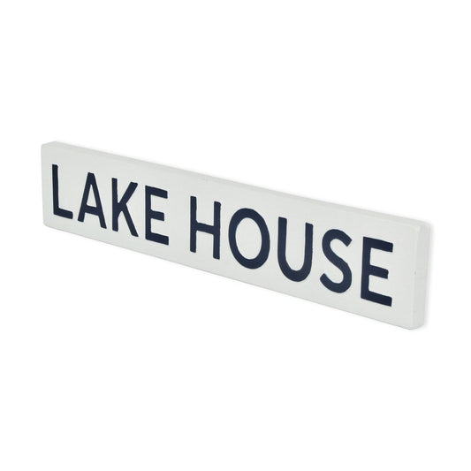 5" X 24" White Lake House Metal Wall Decor