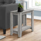 22" Gray Wood End Table With Shelf