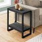 24" Black End Table With Shelf