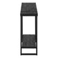 47" Black Wood and Metal Distressed Sled Console Table With Shelf