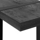 47" Black Wood and Metal Distressed Sled Console Table With Shelf
