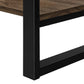 47" Brown and Black Wood and Metal Distressed Sled Console Table With Shelf
