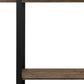 47" Brown and Black Wood and Metal Distressed Sled Console Table With Shelf