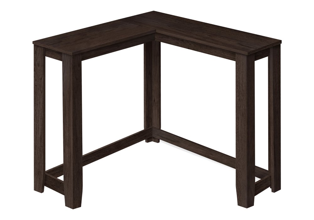 36" Espresso Solid Wood Distressed Corner Console Table