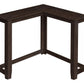 36" Espresso Solid Wood Distressed Corner Console Table