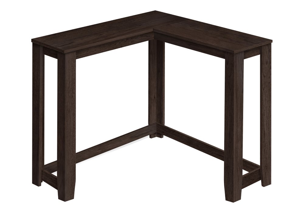 36" Espresso Wood Distressed Corner Frame Console Table