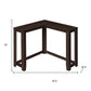 36" Espresso Wood Distressed Corner Frame Console Table