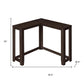 36" Espresso Solid Wood Distressed Corner Console Table