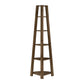 71" Dark Brown Wood Five Tier Corner Bookcase