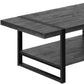 47" Black Coffee Table With Shelf