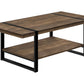 47" Brown And Black Wood Coffee Table With Shelf
