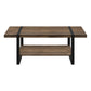 47" Brown And Black Wood Coffee Table With Shelf