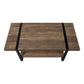47" Brown And Black Wood Coffee Table With Shelf