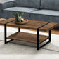 47" Brown And Black Wood Coffee Table With Shelf