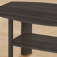 Set of Three 36" Oak Coffee Table With Three Shelves