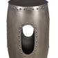 Set of Two Nickel Iron Round Drum End Tables
