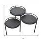 23" Black Solid Wood And Iron Round End Table
