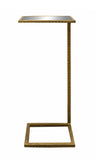 27" Brass And Silver Mirrored Square Mirrored End Table
