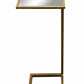 27" Brass And Silver Mirrored Square Mirrored End Table