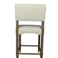 26 " Off White And Brown Solid and Manufactured Wood Counter Height Bar Chair
