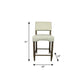 26 " Off White And Brown Solid and Manufactured Wood Counter Height Bar Chair