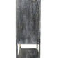40" Distressed Wash Dark Gray Solid Wood Two Door Accent Cabinet
