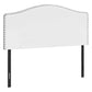 White Faux Leather Upholstered Arched Queen Headboard With Nail Head Trim