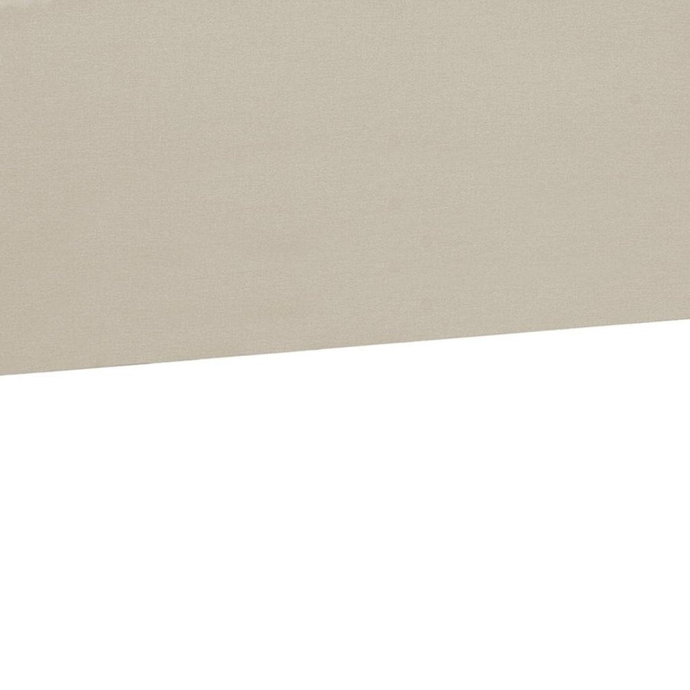 Beige Linen Blend Upholstered Arched Full Headboard With Nail Head Trim