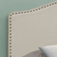 Beige Linen Blend Upholstered Arched Full Headboard With Nail Head Trim