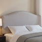Gray Linen Blend Upholstered Arched Full Headboard With Nail Head Trim