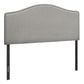Gray Linen Blend Upholstered Arched Full Headboard With Nail Head Trim