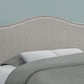 Gray Linen Blend Upholstered Arched Full Headboard With Nail Head Trim