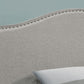 Gray Linen Blend Upholstered Arched Full Headboard With Nail Head Trim