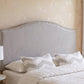 Gray Faux Leather Upholstered Arched Queen Headboard With Nail Head Trim