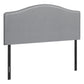 Gray Faux Leather Upholstered Arched Queen Headboard With Nail Head Trim