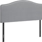 Gray Faux Leather Upholstered Arched Queen Headboard With Nail Head Trim