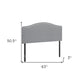Gray Faux Leather Upholstered Arched Queen Headboard With Nail Head Trim