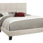 Beige Tufted Linen Queen Bed Frame