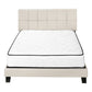 Beige Tufted Linen Queen Bed Frame
