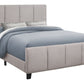 Gray and Black Tufted Linen Queen Bed Frame